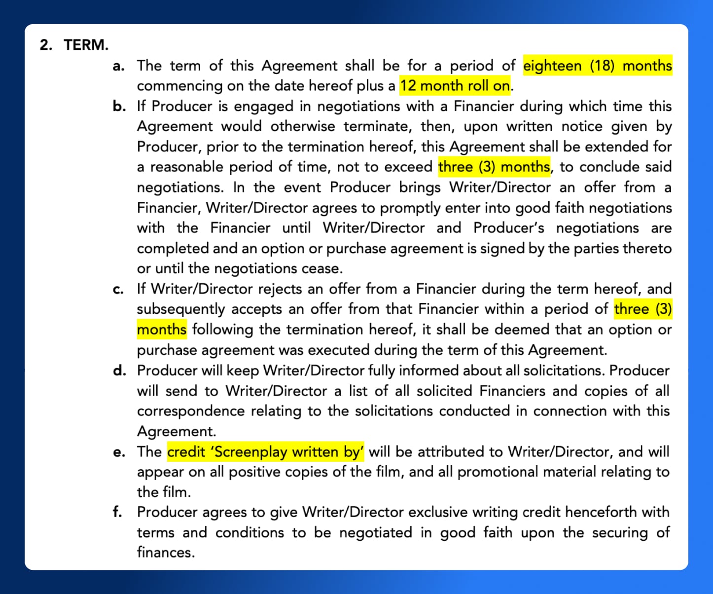 Shopping Agreement - Sample Shopping Agreement - Term Section - Wrapbook