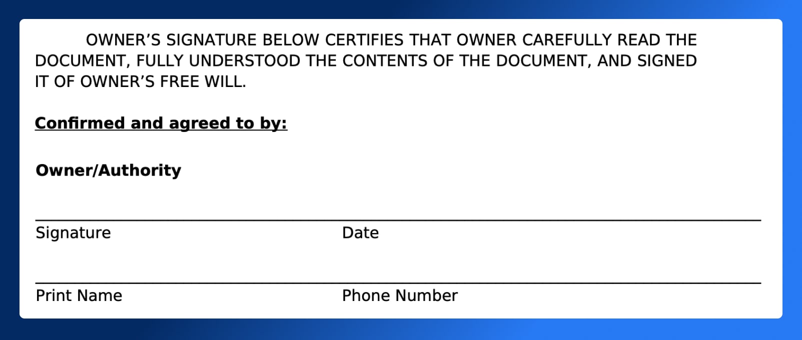 Location Release Form - Signatures - Wrapbook