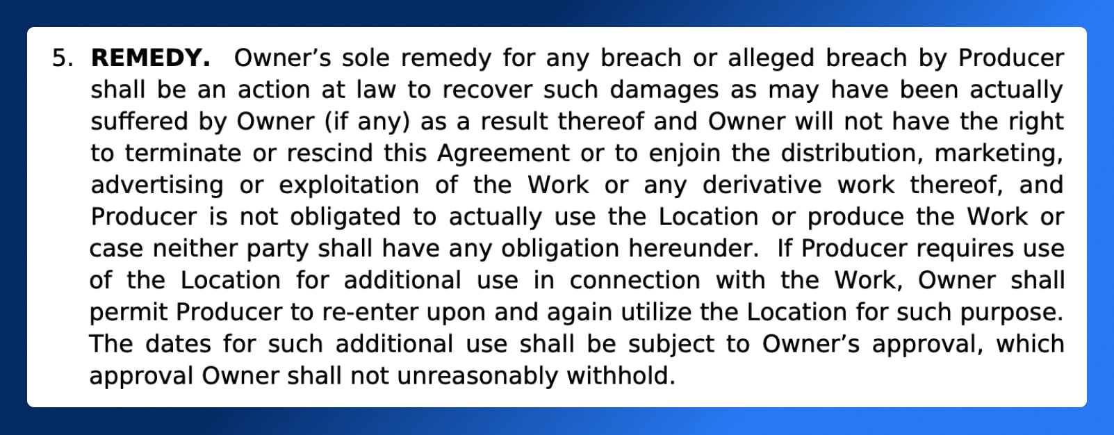 Location Release Form - Remedy Section - Wrapbook