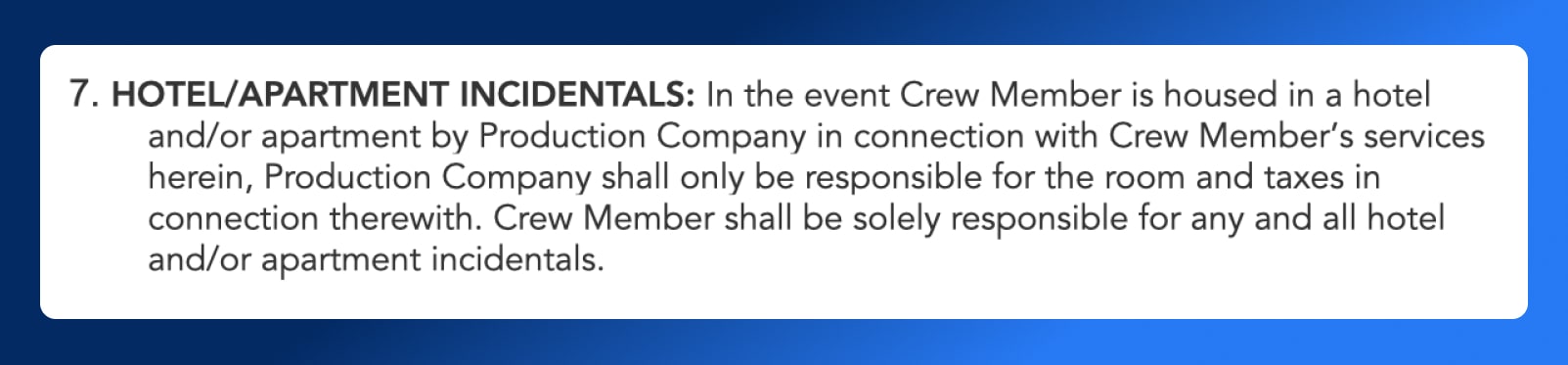 Crew Deal Memo - Hotel - Wrapbook