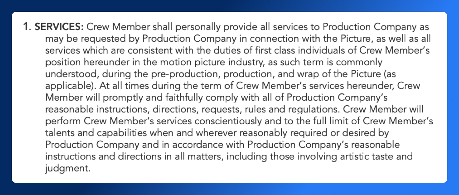 Crew Deal Memo - Services - Wrapbook