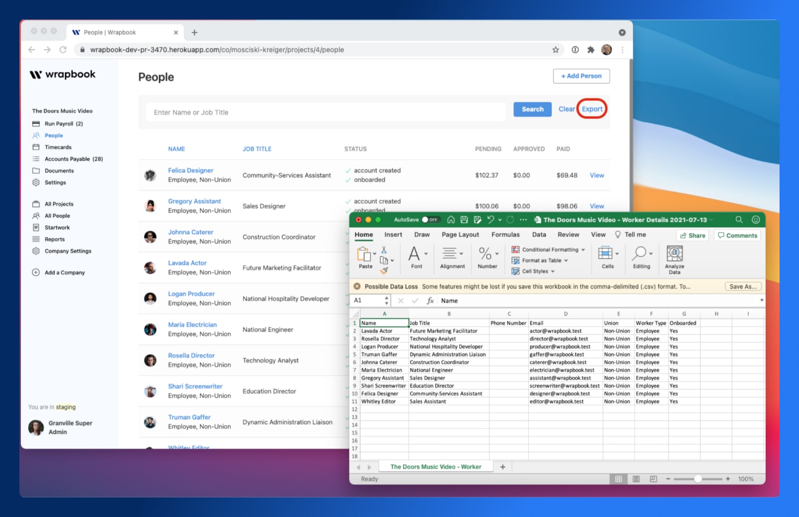 Export Cast and Crew Info into Endcrawl - Product - Wrapbook