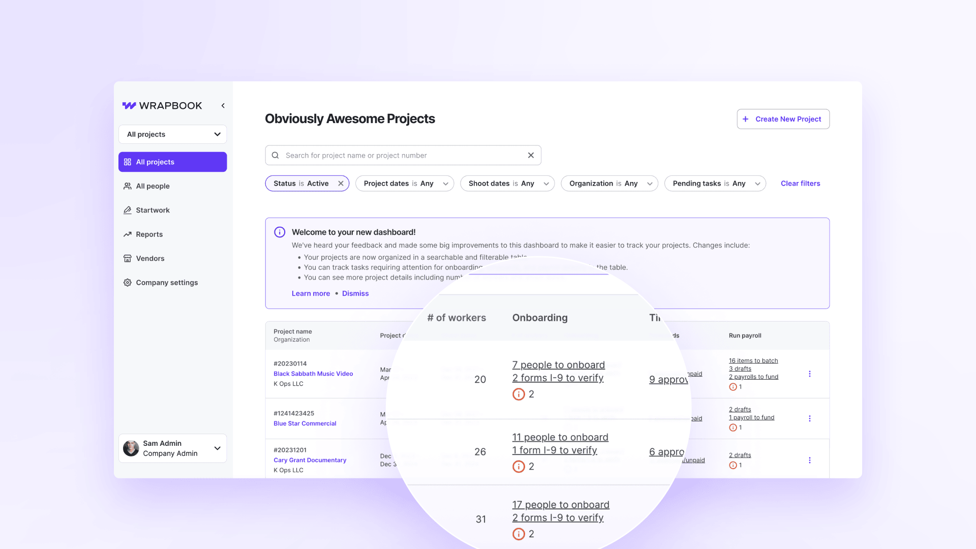 Wrapbook Summer 2024 Snapshot - Wrapbook - All Projects Dashboard