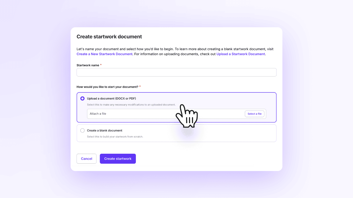 Enhancing Startwork - Custom Creation and Distribution Tools - Wrapbook - Upload